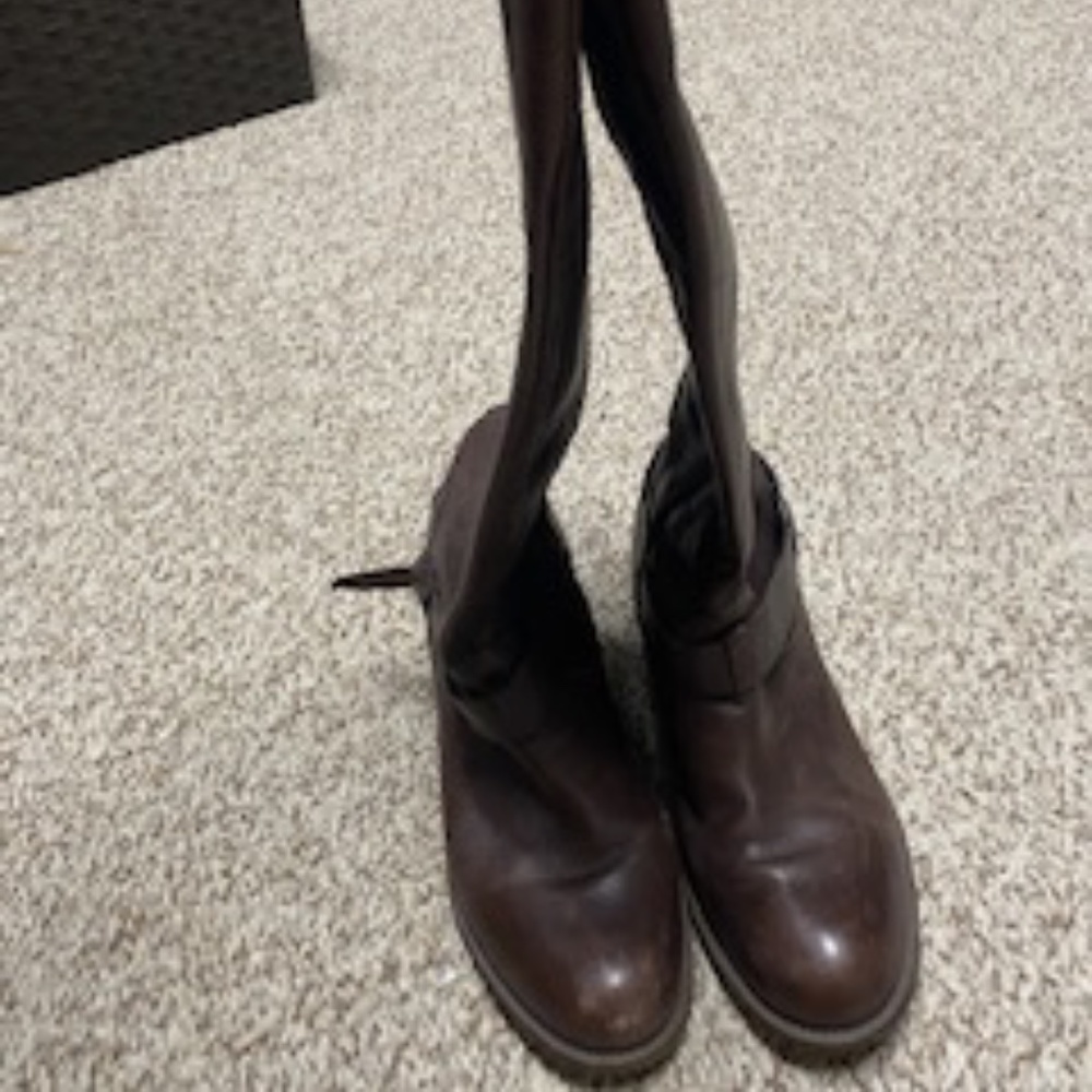 Anthropologie Hitched Knee Boots - Brown Leather - Picture 16 of 16